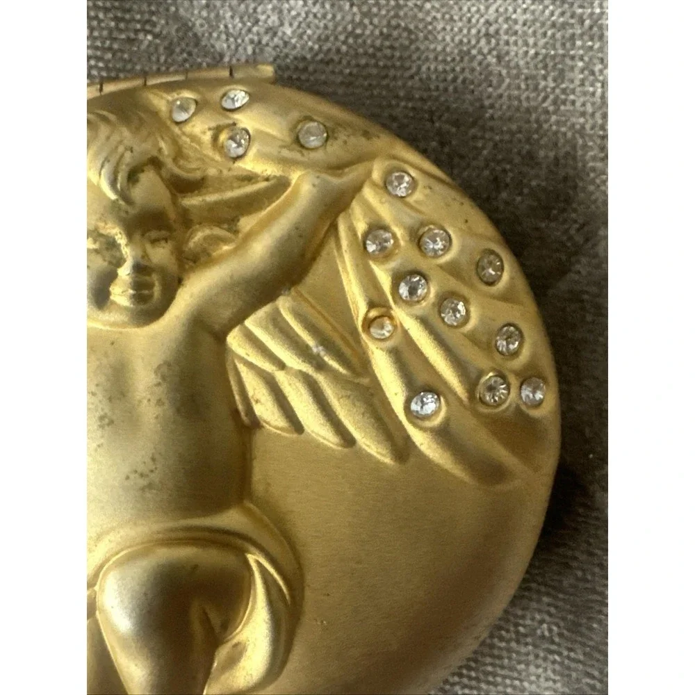 Vintage Estee Lauder January Angel Lucidity Compact Transparent 06 Powder‎ Gold